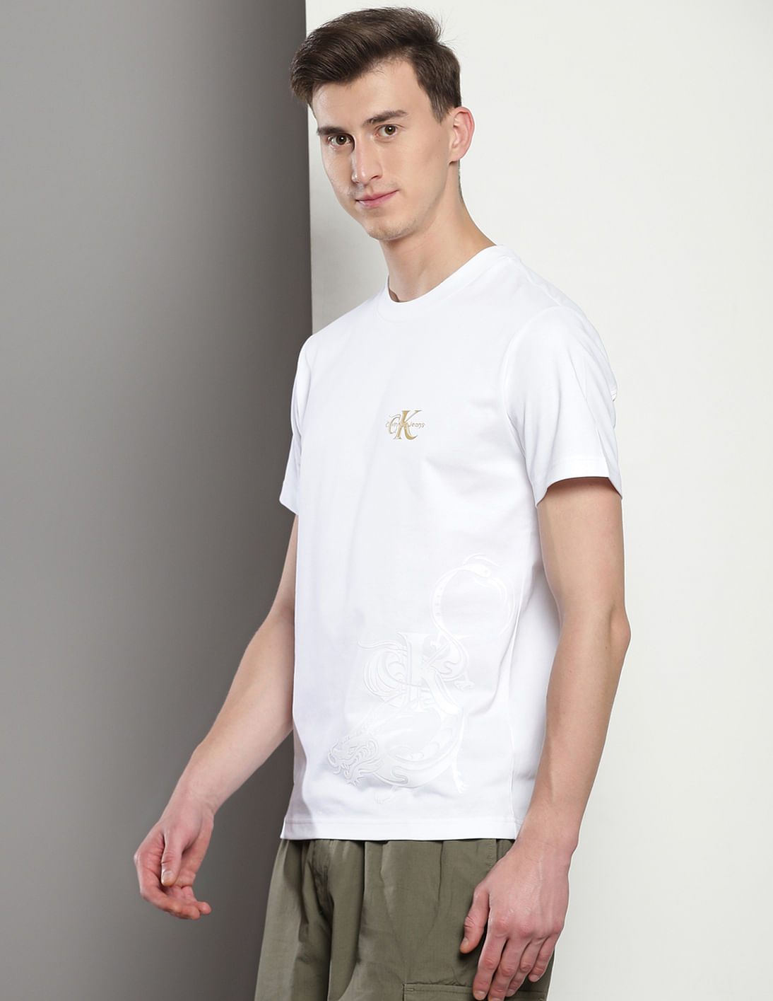 Tシャツ・カットソー K-WAY Men T-shirt White K5127FW ANY Buy Calvin Klein Organic Cotton Dragon Print T-Shirt - NNNOW.com