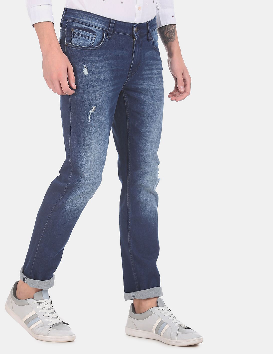 stone washed ripped jeans mens