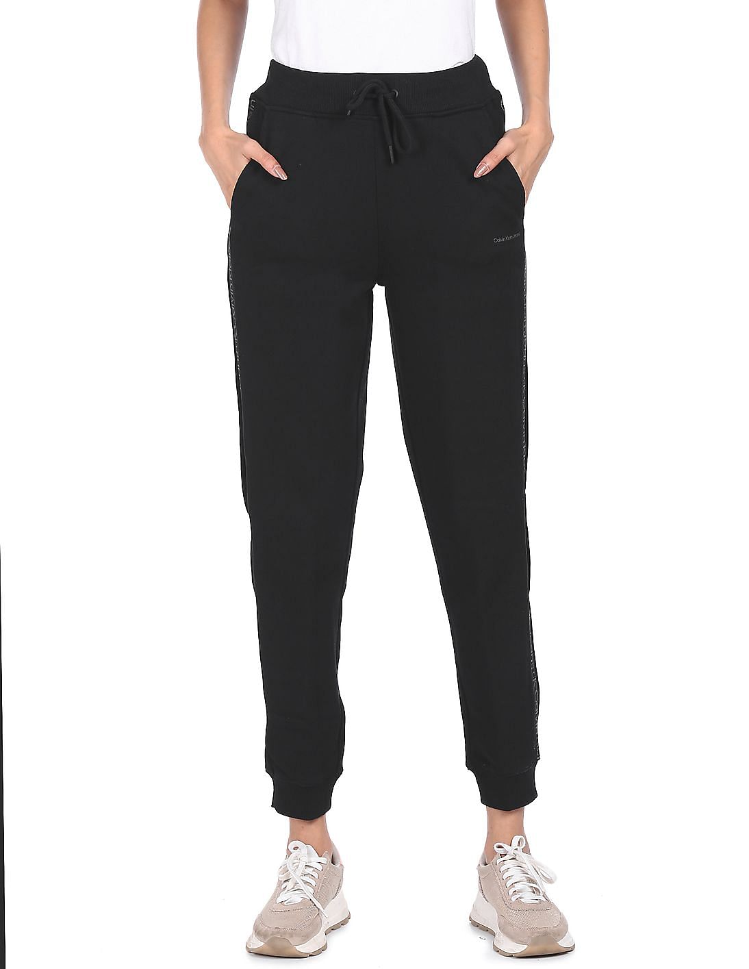 Calvin klein black joggers womens hotsell