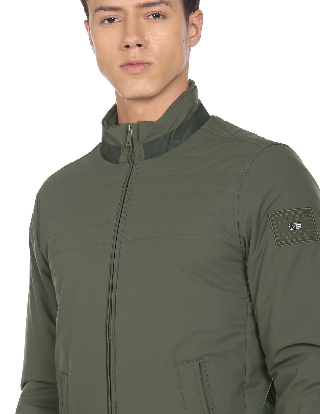 Buy Arrow Sports High Neck Water Repellent Quilted Jacket