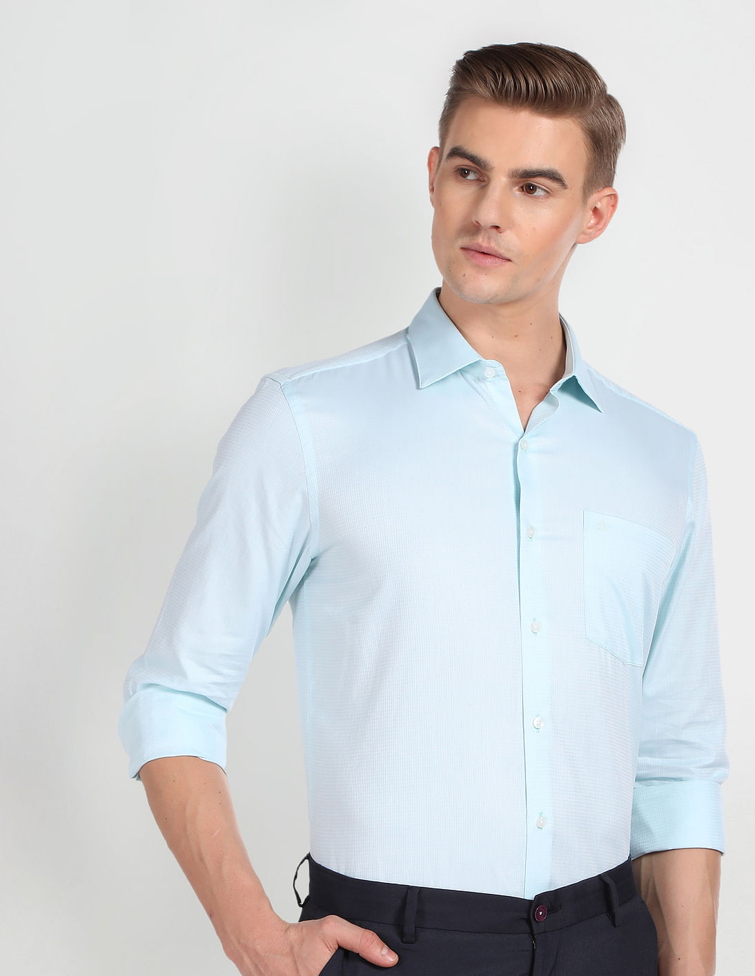 Buy Arrow Cutaway Collar Micro Check Shirt - NNNOW.com