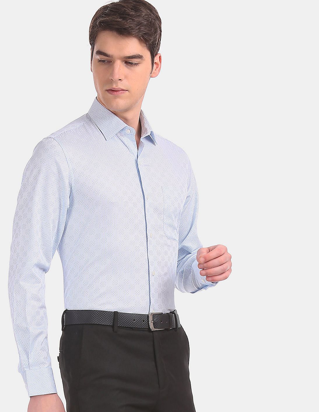 Buy AD by Arvind Regular Fit French Placket Formal Shirt - NNNOW.com