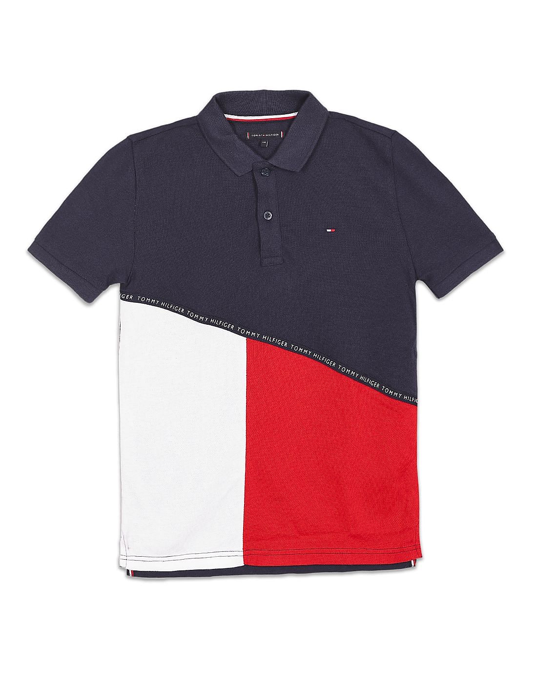 tommy hilfiger colour block polo shirt