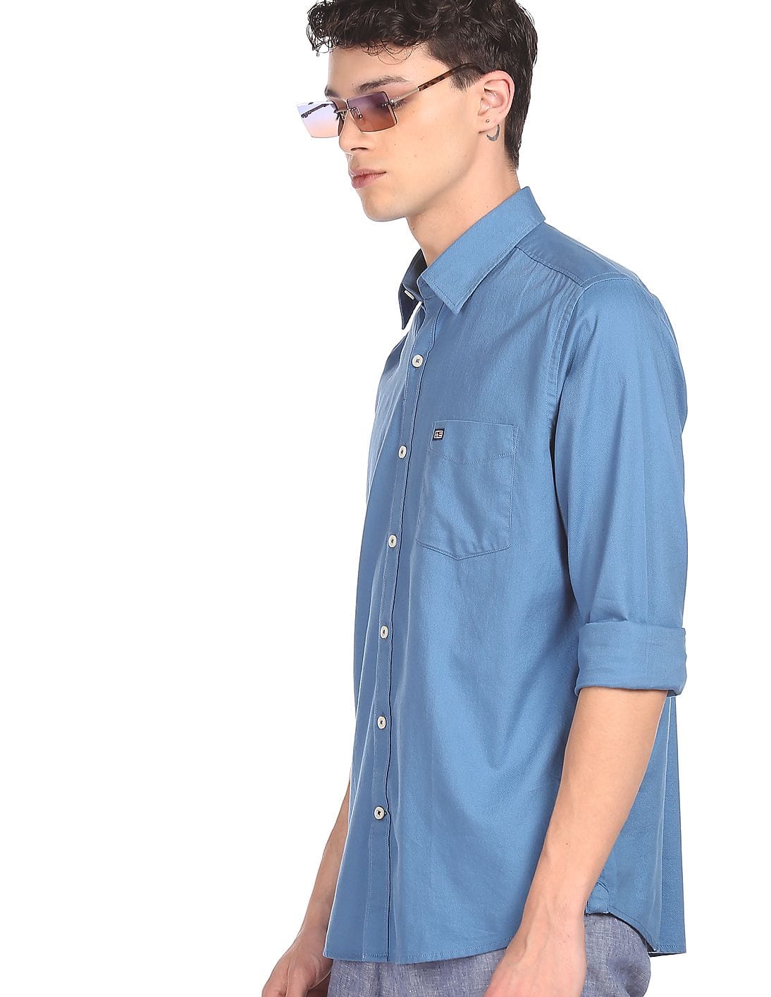 Buy Arrow Sports Spread Collar Solid Shirt