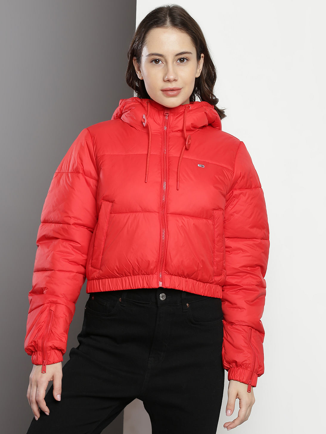 Tommy Hilfiger - Girls Red Cropped Windbreaker Jacket