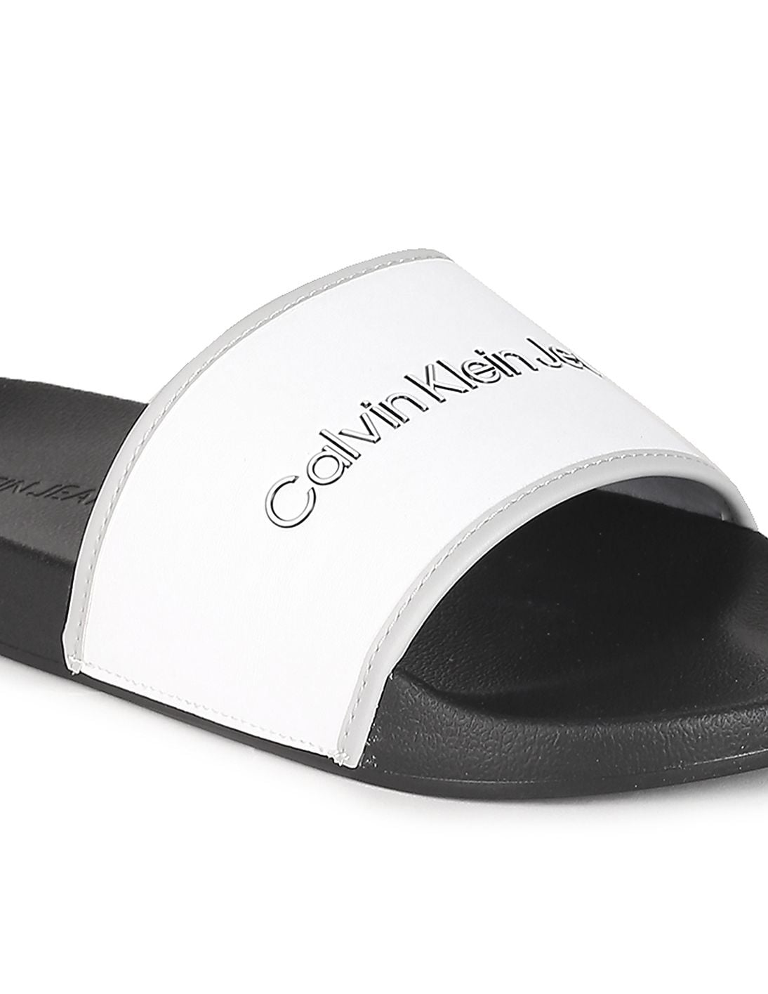 Buy Calvin Klein Men White And Black Colour Block Logo  display picture 1