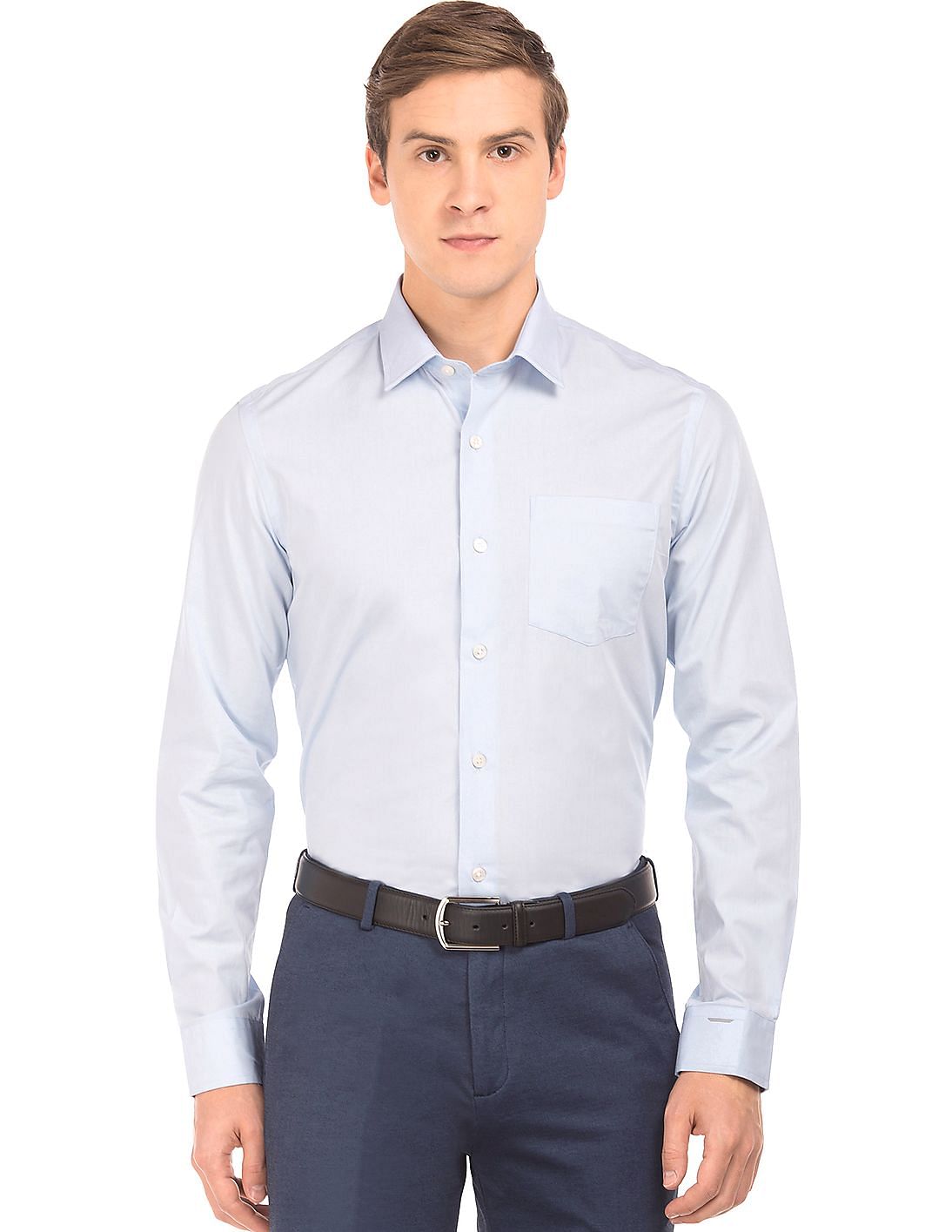 Buy Arrow Men Solid Slim Fit Smart Shirt - NNNOW.com