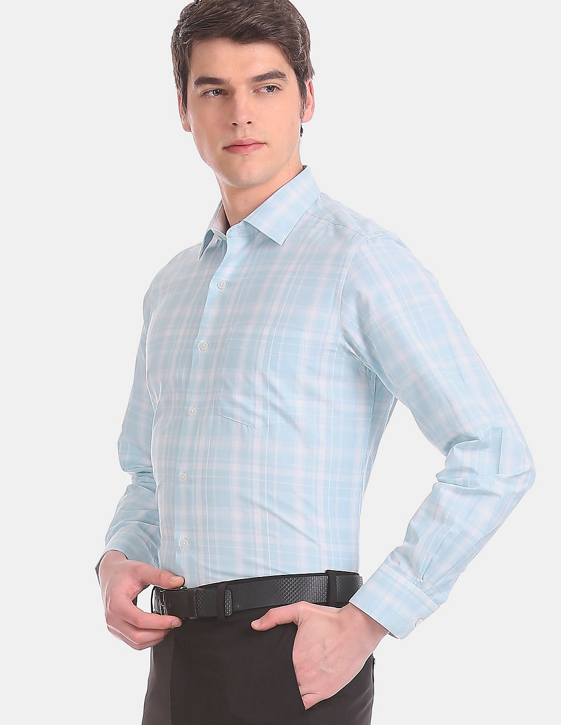 double cuff check shirt
