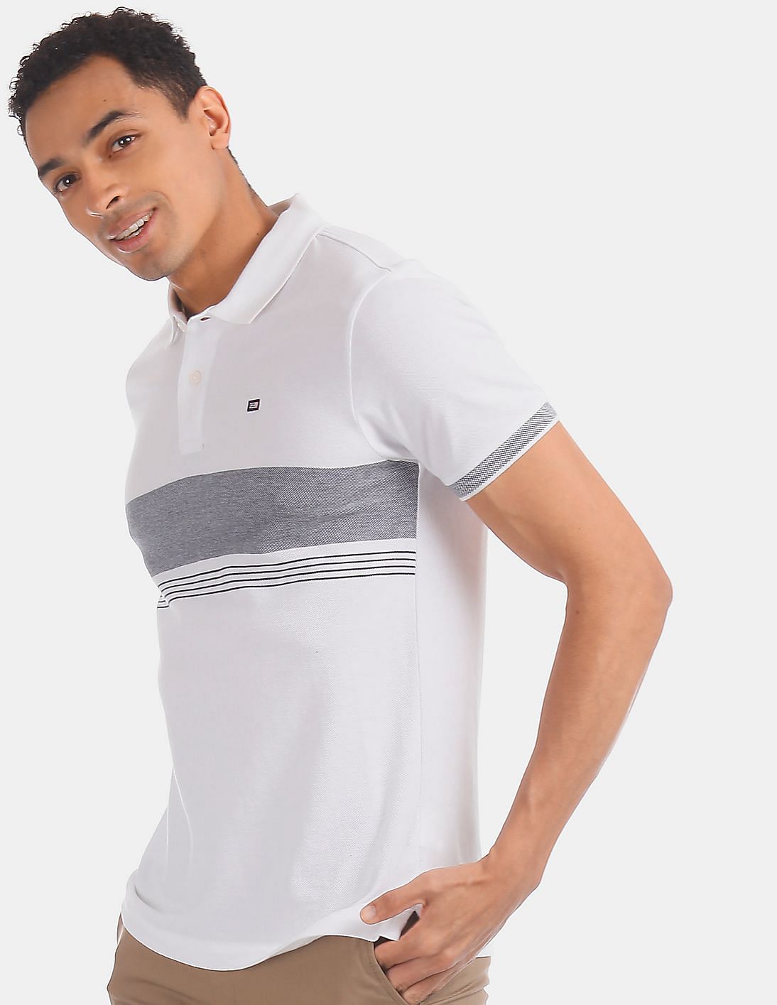 Buy Arrow Sports Patterned Front Pique Polo Shirt - NNNOW.com