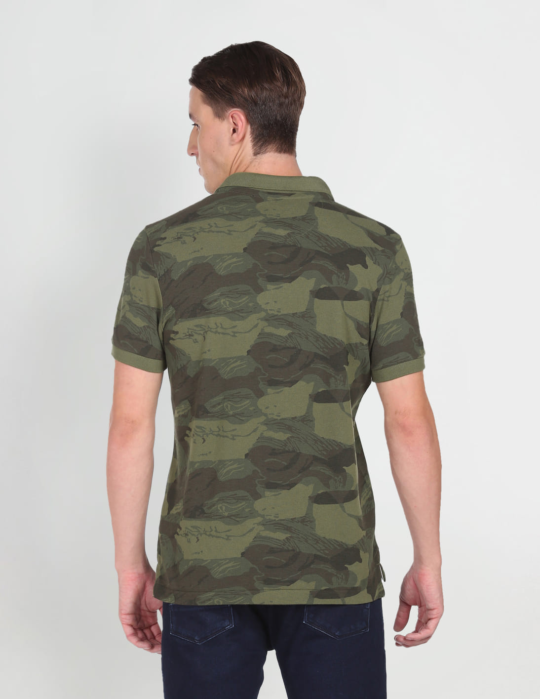 Buy U.S. Polo Assn. Denim Co. Men Olive Camouflage Pique Cotton
