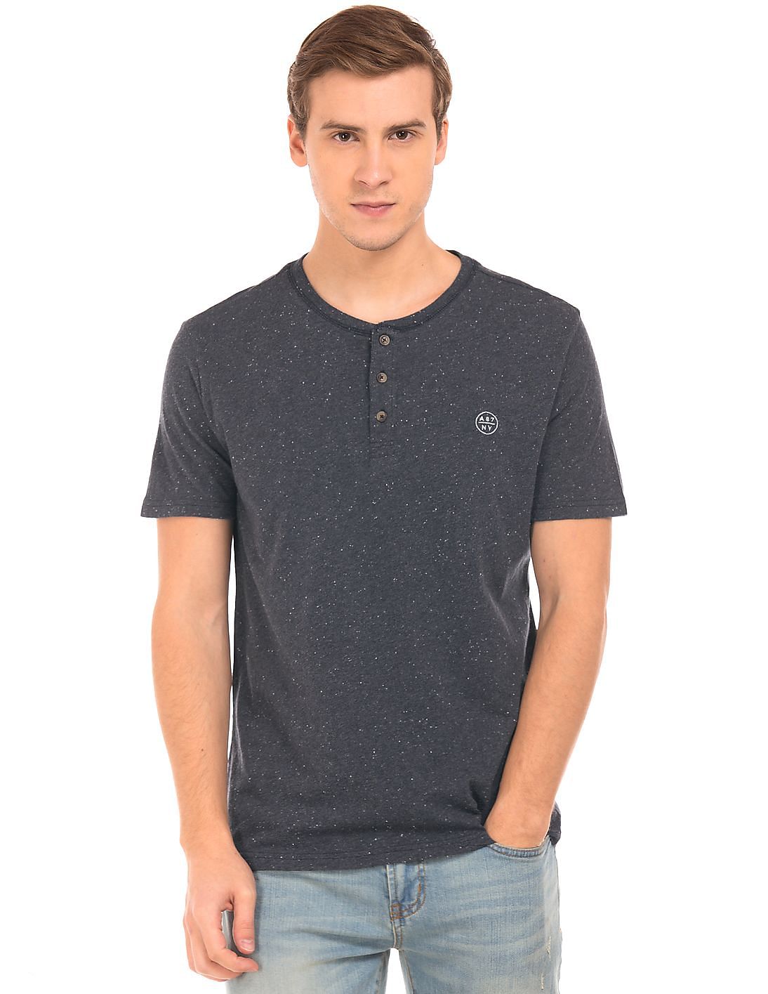 mens short sleeve henley t shirt