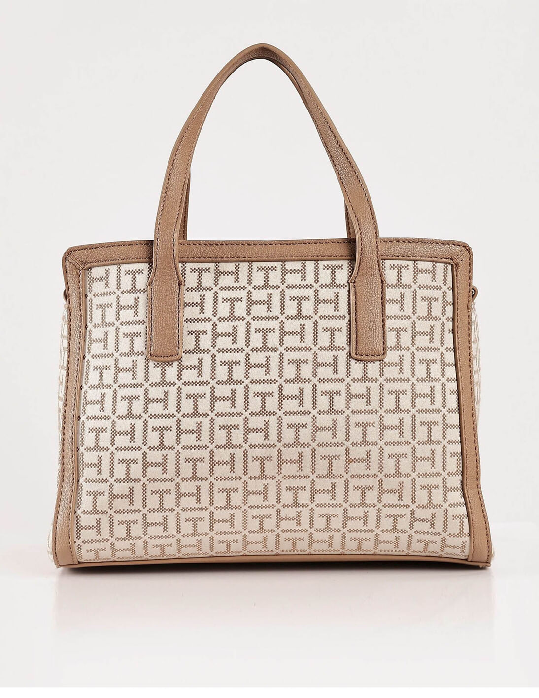 Buy Tommy Hilfiger Logo Brown Polyester Hand Bag