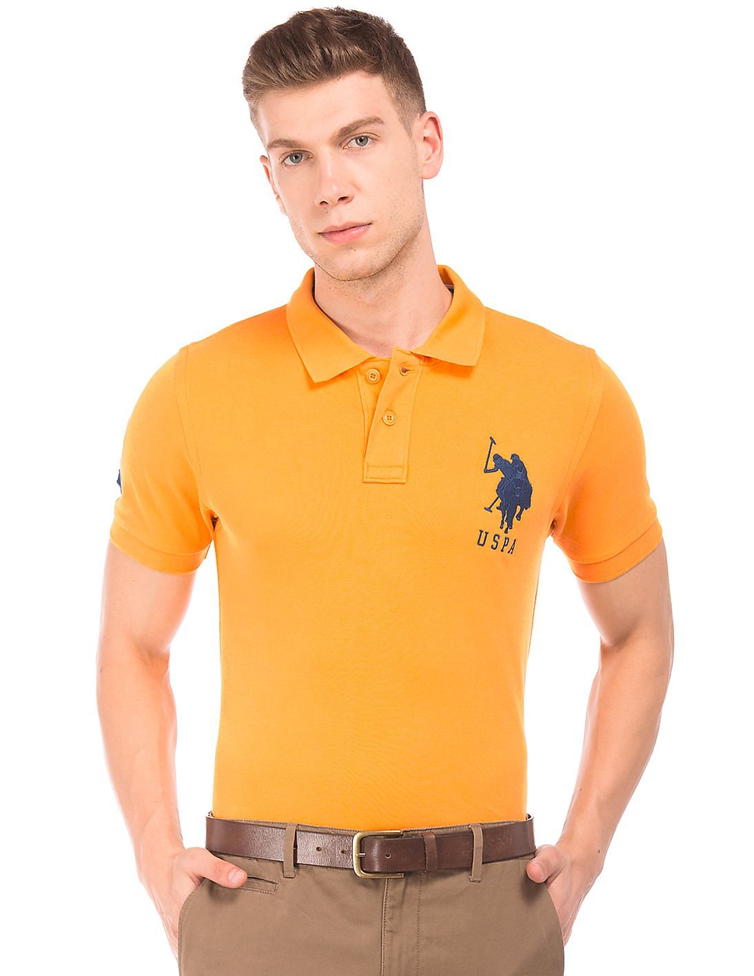 Buy U S Polo  Assn Men Brand  Embroidered Pique Polo  Shirt  