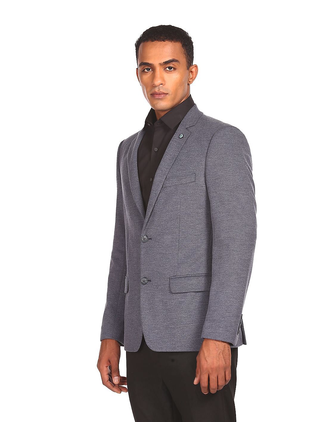 men charcoal blazer