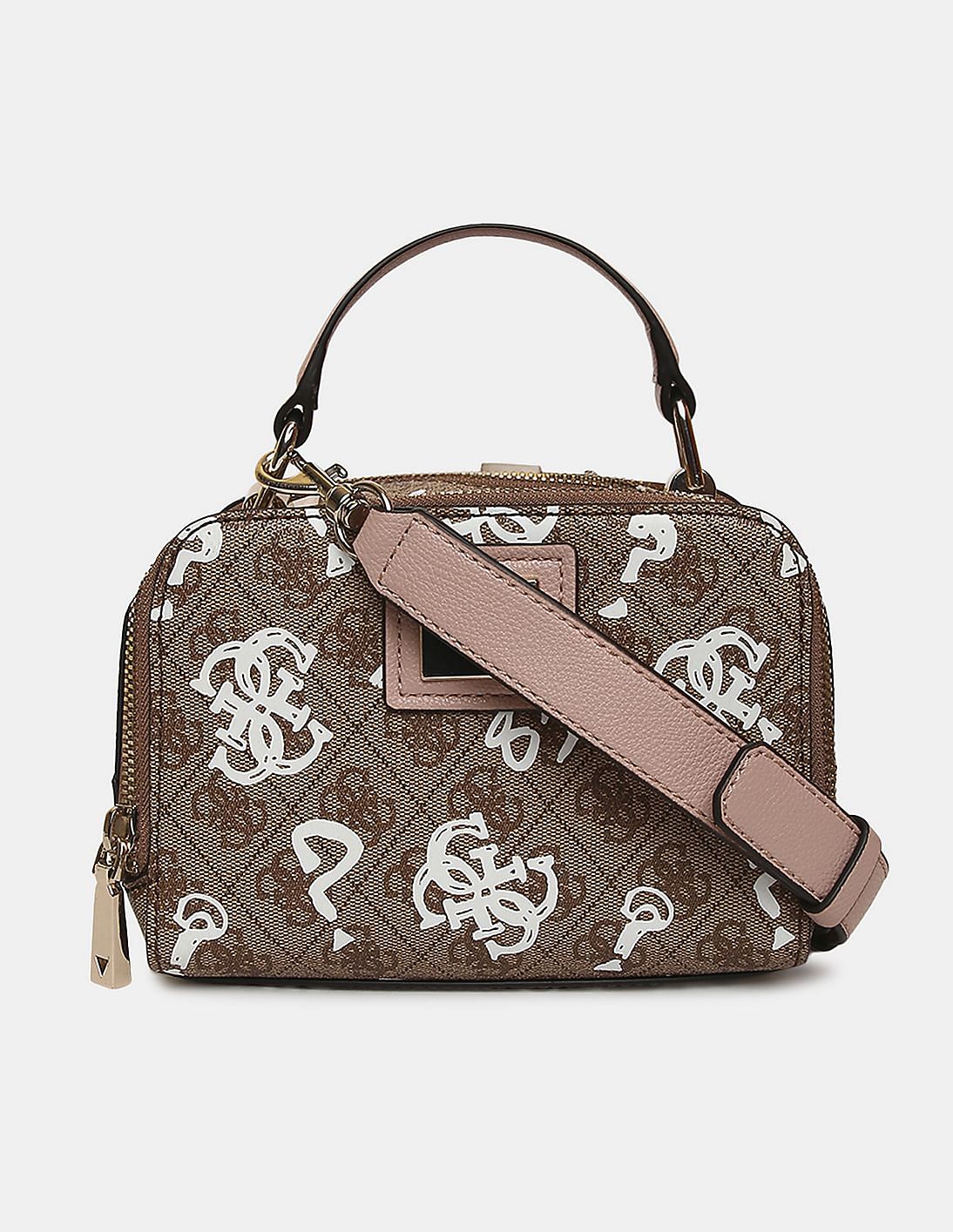 Buy GUESS Women Brown Printed Candace Mini Crossbody Sling Bag NNNOW