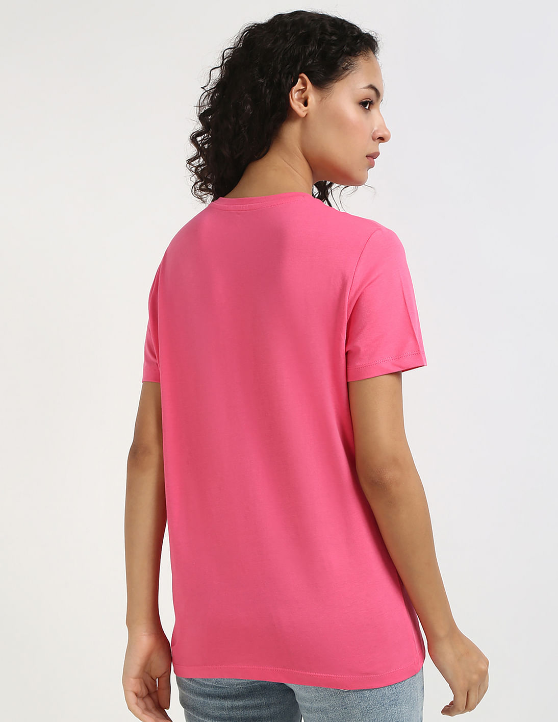 Tシャツ・カットソー KHRISJOY Woman T-Shirt Pink KWS25R1702FL0002 CAM001 Soft cotton jersey T-shirt with print in pink | GUCCI® US