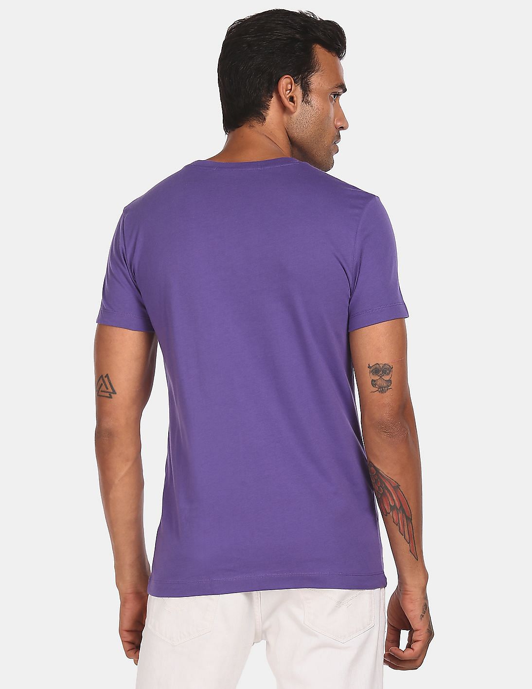 Buy Calvin Klein Men Violet Slim Fit Monogram Logo Print T