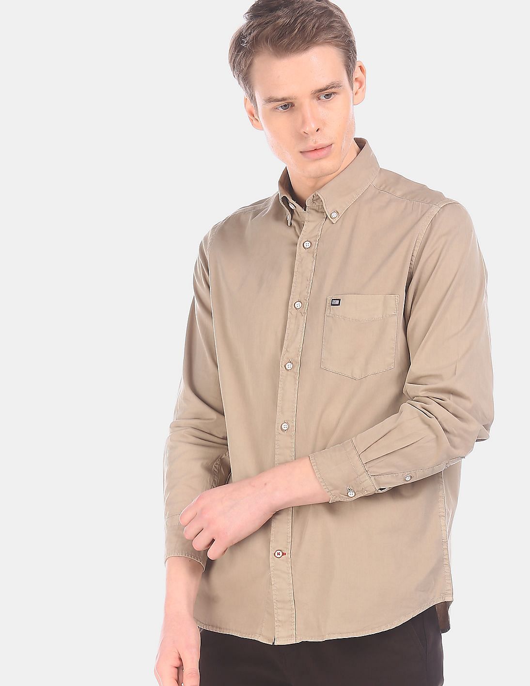 Buy Arrow Sports Button Down Solid Shirt - NNNOW.com