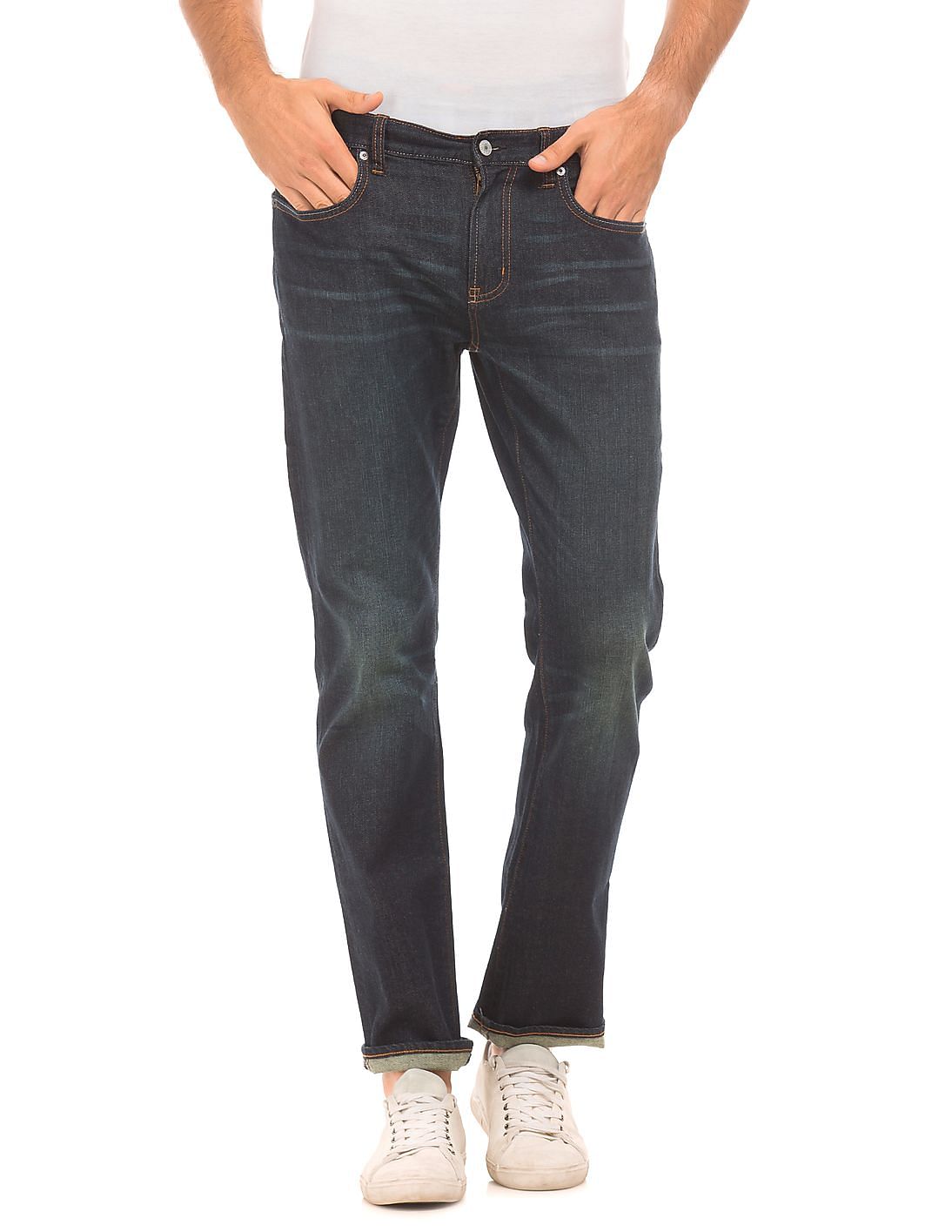 Buy Aeropostale Dark Wash Slim Straight Jeans - NNNOW.com