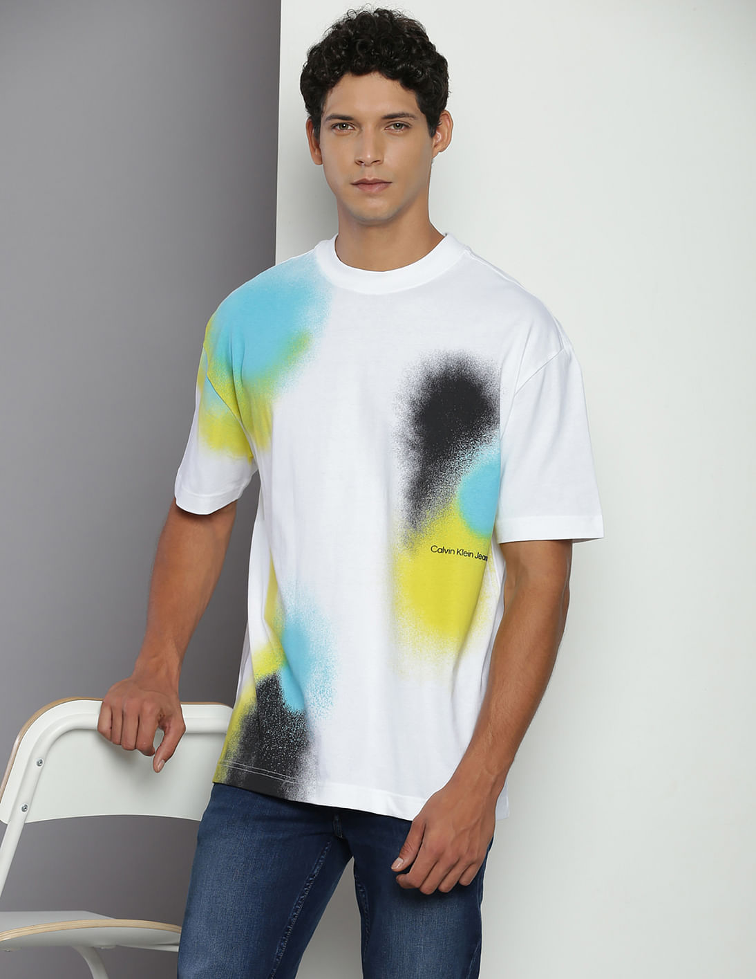 Buy Klein Spray Print Transitional Calvin T-Shirt Cotton
