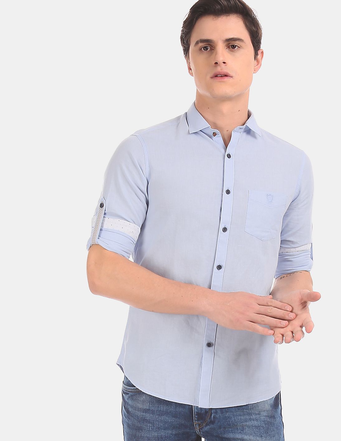 mens light blue slim fit shirt