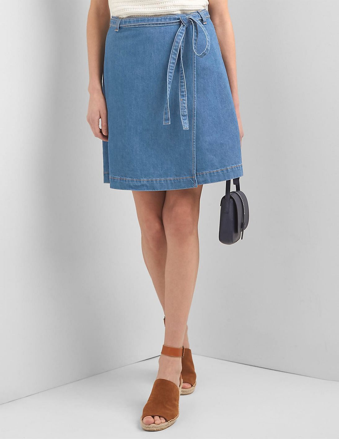 Buy GAP Women Blue Denim A-Line Wrap Skirt - NNNOW.com