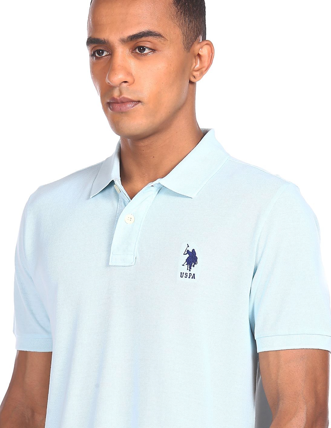 SUNSEA 19SS SNM BLUE POLO (ブラック) Zusa Men's Custom Vivid Blue/Navy Heather Stripe Polo