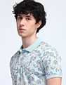 Flying Machine Floral Printed Cotton Polo Shirt