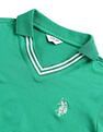U.S. Polo Assn. Women Tipped V-Neck Solid Polo Shirt