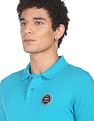 Flying Machine Appliqued Solid Pique Polo Shirt
