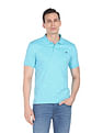 AD by Arvind Geometric Print Cotton Polo Shirt