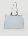 Tommy Hilfiger Solid Blue PU Totes