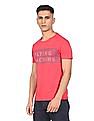 Flying Machine Ribbed Neck Brand Print T-Shirt