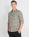 Arrow Sports Tartan Check Slim Shirt