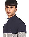 Tommy Hilfiger Men Blue Full Zipper Brand Logon Sweater