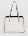 Tommy Hilfiger Solid Brown Pu Tote Bag