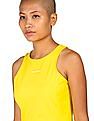 Calvin Klein Women Yellow Halter Neck Solid Dress