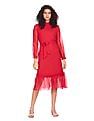 Flying Machine Women Ruffled High Neck Slub Design Dress