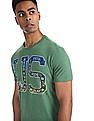 U.S. Polo Assn. Denim Co. Green Printed Front Melange T-Shirt