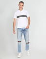 Flying Machine Horizontal Stripe Pique Cotton Polo Shirt