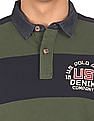 U.S. Polo Assn. Denim Co. Ribbed Collar Striped Polo Shirt