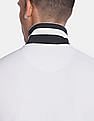 U.S. Polo Assn. Men White And Black Cotton Striped Polo Shirt