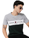 AD by Arvind Brand Print Colour Block Cotton T-Shirt