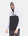 Calvin Klein Men Black And White Zip Up Colour Block Hoodie