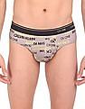 Calvin Klein Underwear Men Grey Mid Rise Microfiber Printed Hipster Brief