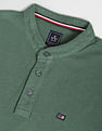 Arrow Sports Mandarin Collar Heathered Polo Shirt