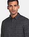 Calvin Klein Men Black Double Pocket Check Casual Shirt