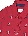 U.S. Polo Assn. Kids Boys Red Pique Printed Polo Shirt