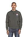 U.S. Polo Assn. Denim Co. Men Olive Mandarin Collar Solid Biker Jacket
