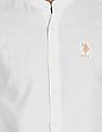 U.S. Polo Assn. Mandarin Collar Solid Casual Shirt